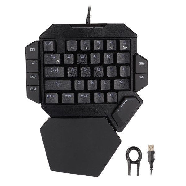Enhands tangentbord 35 tangenter Noggrann känslig kontroll 6 programmerbara tangenter Ergonomisk design Halvt tangentbord