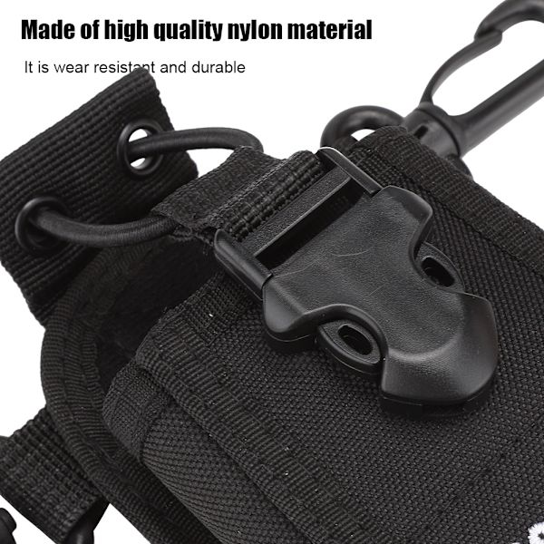 Universell skyddande nylon midjeväska för walkie-talkie + 1,1 m justerbart bälte för säkerhetsvakter