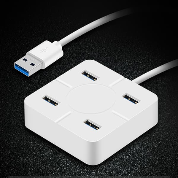 Hub Multi 4-Port Splitter Expansion Cable Adapter Ultra Speed Laptop Computer USB 3.0