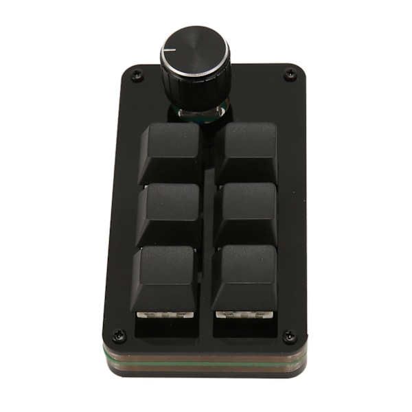 Mini 6-tangenters tangentbord med ratt, varm bytebar blå brytare mekaniskt tangentbord makro programmering tangentbord för arbete spel