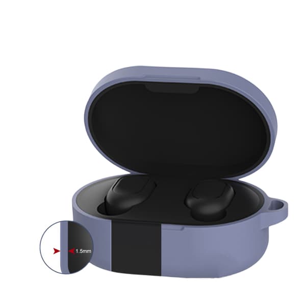 Til Redmi AirDots 2 Hovedtelefon Cover Airdots2 Youth Edition Solid Color Silikonbeskyttelse Lavendel Grå