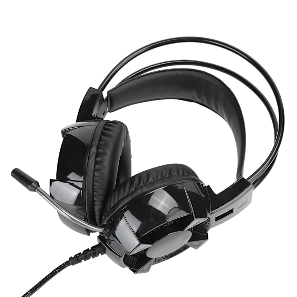 USB Gaming Headset 7.1 Surround Indbygget Lydkort Støjreducerende Mikrofon RGB Lys
