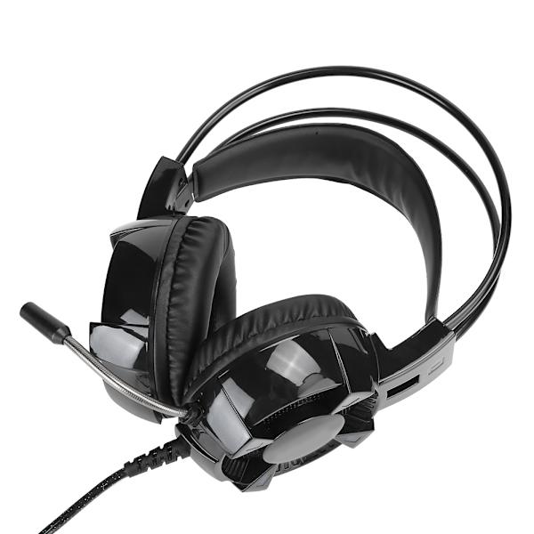 USB Gaming Headset 7.1 Surround Innebygd Lydkort Støydempende Mikrofon RGB Lys