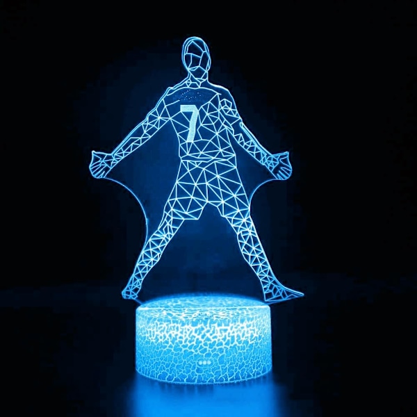 3D Fodbold Natlys Lampe Illusion Natlys 16 Farveskiftende Bordskrive Dekoration Lamper Gave Akryl Flad ABS Base USB Kabel Legetøj