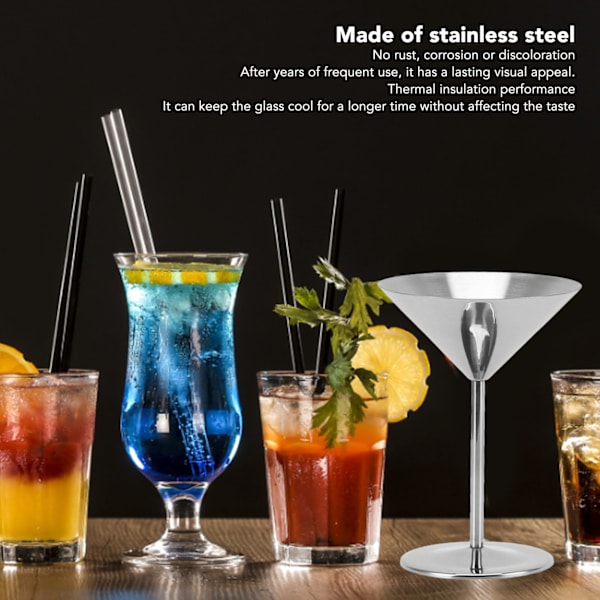 Ruostumattomasta teräksestä valmistettu viinilasi, metalliviinimalja, eristetty punaviini, cocktail, samppanjakuppi kotiin ja juhliin