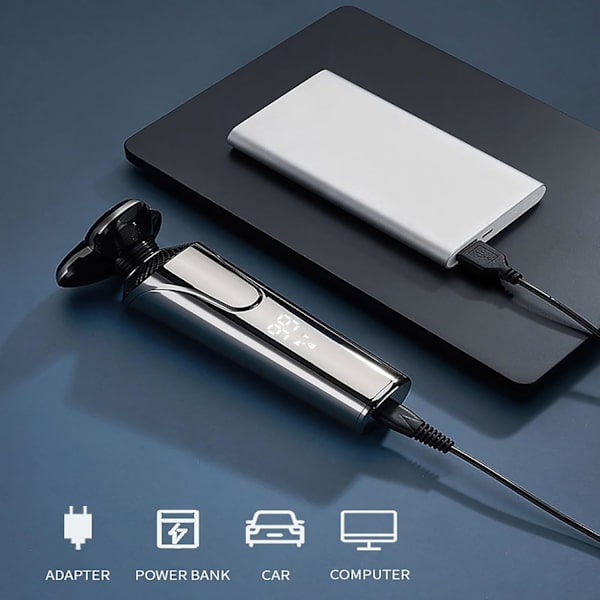 Elektrisk Rakapparat för Män, Allt-i-ett Skäggtrimmerset, Skägg, Ansikte, Nästhårstrimmer Kroppsskärare, Hårtrimmer Presenter för Män (Färg: Silver)