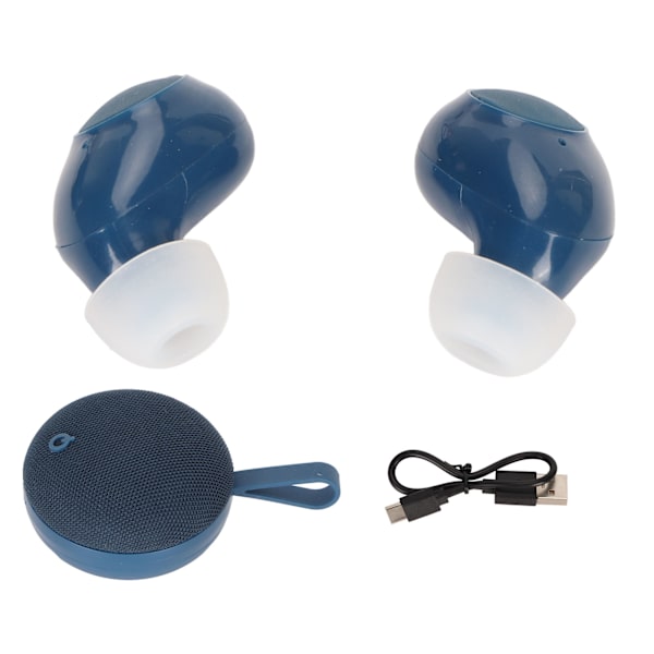 2 i 1 Bluetooth-högtalare med öronsnäckor BT 5.3 Bärbar uppladdningsbar trådlös öronsnäcka Bluetooth-högtalare med snodd