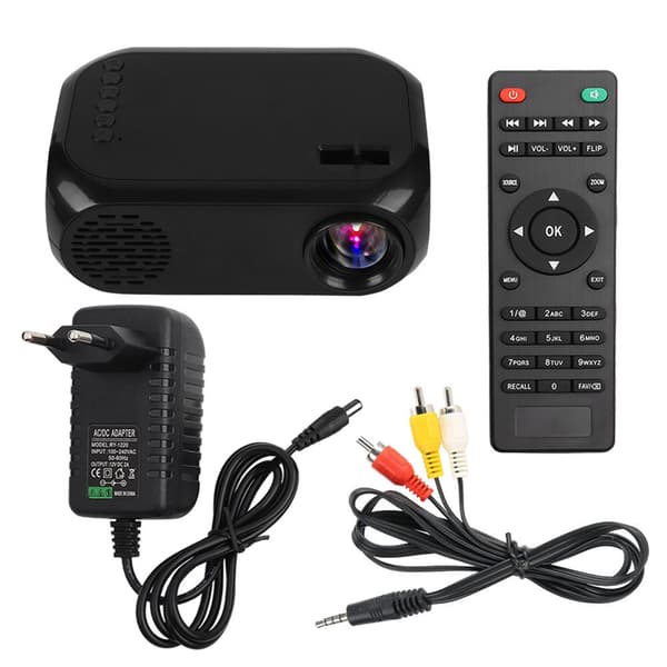 Mini 2'' bærbar LED-projektor til hjemmet TF SD-kort U-disk USB HD HDMI