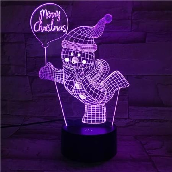Uruzuo Merry Christmas -joulukuusi Joulupukki 3D Illuusio Yövalo Lelut Lumimies Lamppu, Työpöydän Jouluvalot Syntymäpäiväkoristeet Lahjat Juhlatila Sisustus