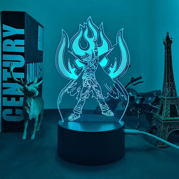 Anime Led-valo Gurren Lagann Kamina -hahmo Yövalo Makuuhuoneen Sisustukseen Manga Syntymäpäivälahja Huoneen Led-yölamppu 3D
