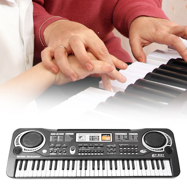 Keyboard Piano 61 Tangenter Bærbart Elektronisk Klaver Keyboard Instrument 100‑240V til Børn