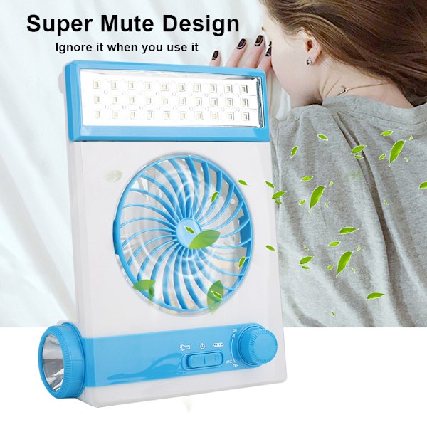 Student Dormitory LED Solar Light Fan Multifunctional Chargeable Table Lamp