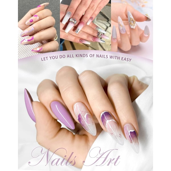 Nagelslippblock, 80/80 Grit Nagelfilar för Akrylnaglar Kit Manikyrverktyg 10 ST
