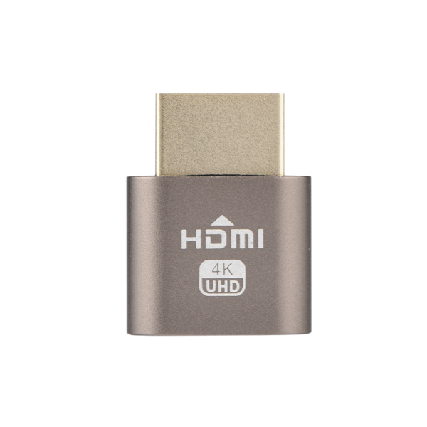 HDMI Dummy Plug Headless Ghost Display Emulator Display Adapter 1920x1080 @60Hz Silver Grey