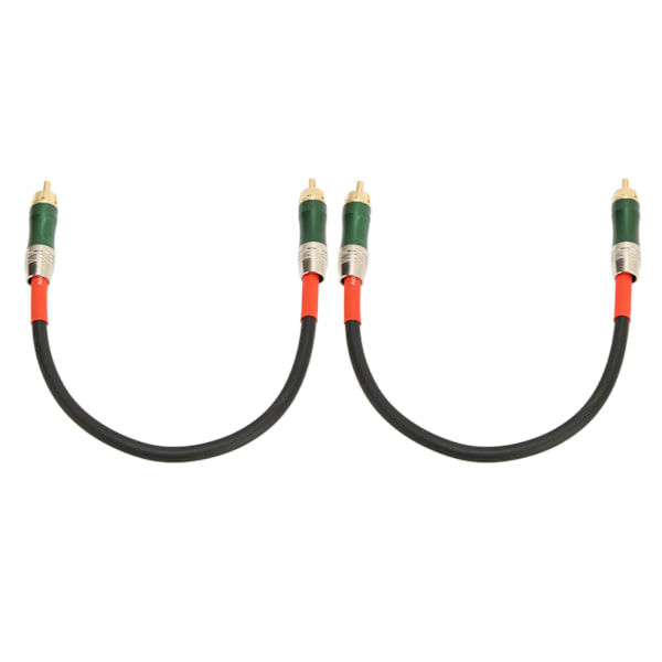 2 kpl RCA-kaapeli Ammattimainen kaksoissuojattu kullattu liitin RAC RCA-uros-uros-kaapeli DVD-TV-vahvistimelle 1m/3.3ft Vihreä