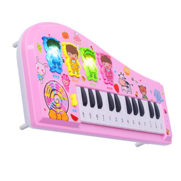 Barn Piano Leksak Tangentbord Cartoon Multifunktion Elektroniskt Instrument för Nybörjare Pink