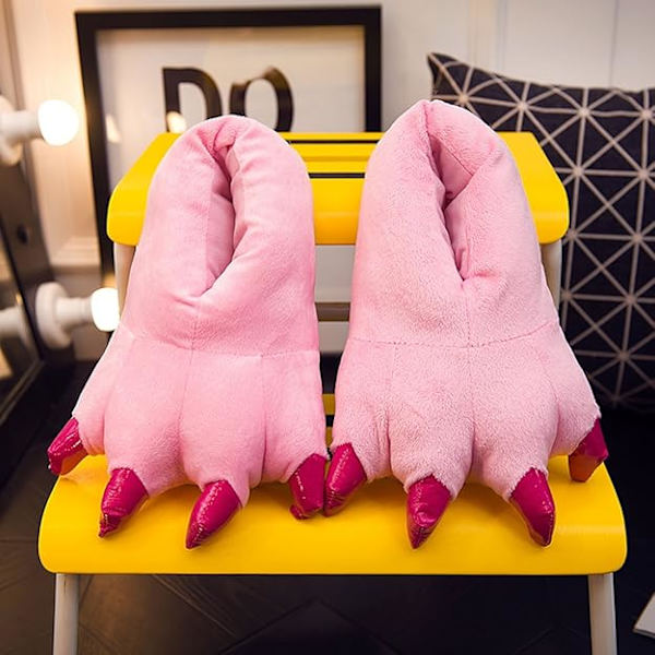 Unisex Vuxna Cartoon Paw Skor Plysch Dinosaurie Klo Tofflor Vinter Varma Hem Fuzzy Monster Tofflor Halloween Djurdräkt
