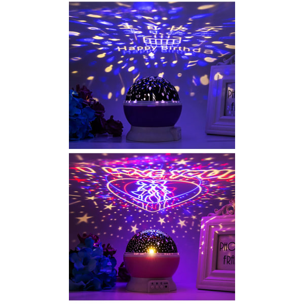Projektor Roterende Dekorationsscene Layout Blinkende Lys Strenglys Stjernehimmel Lys Enhjørning Lys (Blå Skal)