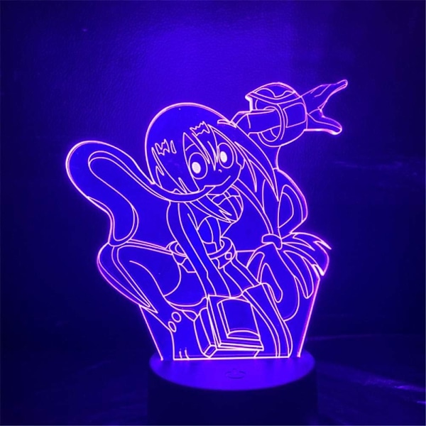 3D Optisk Illusionlampa för Barn Asui Tsuyu Ljus My Hero Academia Anime Figur 3D LED Nyhet Bordlampa Dekoration Leksaker för Barn Belysning Nattlampa