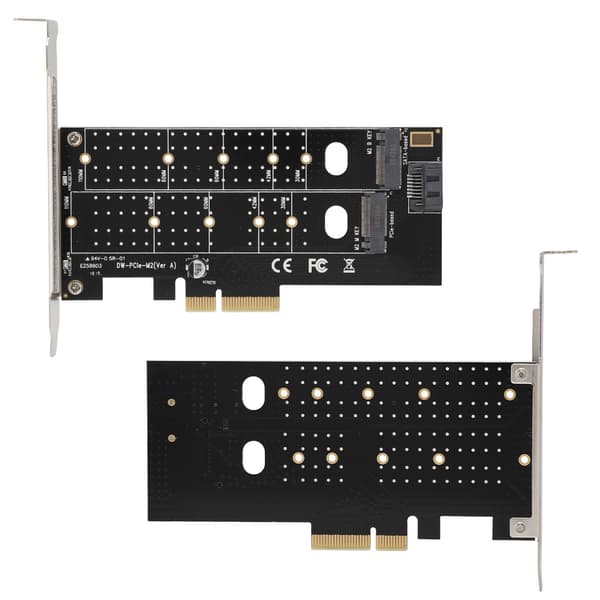 PCI-E MB2 M.2 Dobbel Nettverkskort Riserkort NIC Adapterkort for Datamaskin