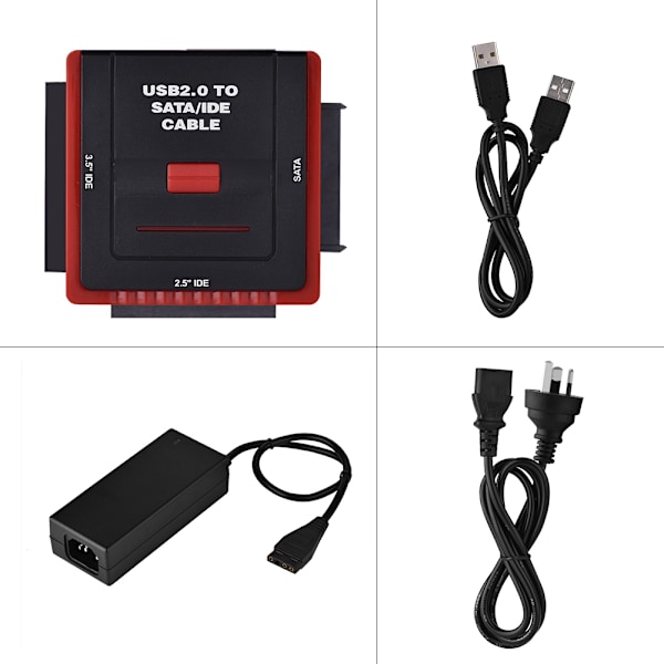 USB2.0 till SATA / IDE HDD hårddiskdrivenhet kabeladapterkonverter dockningsstation