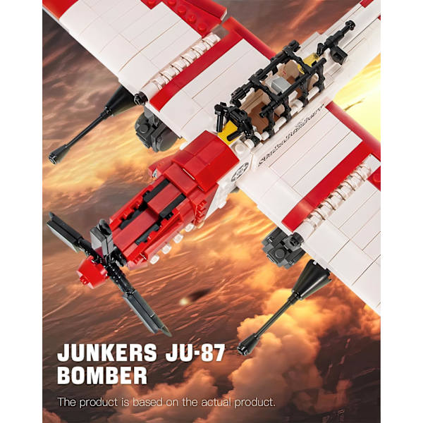 dOvOb Militær Junkers Bomber Multirole Kampfly Byggesæt (649 Dele), Hær Flyvemaskine Legetøj Gaver til Børn og Voksne