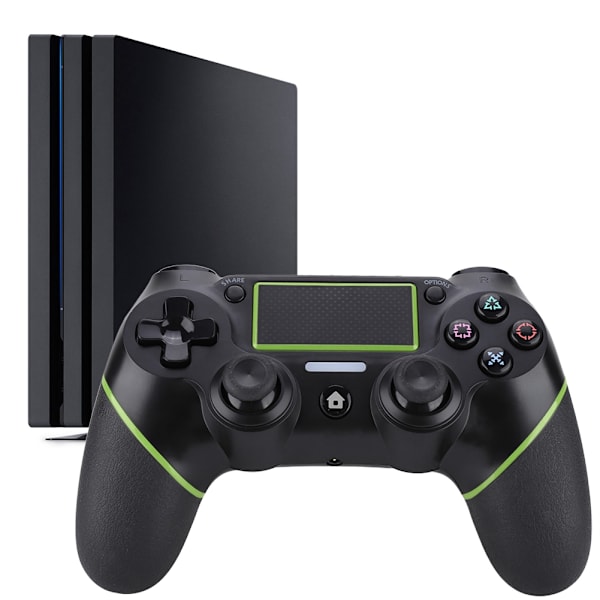 PS4-3 Trådlös Gamepad Spelkontroll Joy Con Handtag Joypad(Svart Grön)