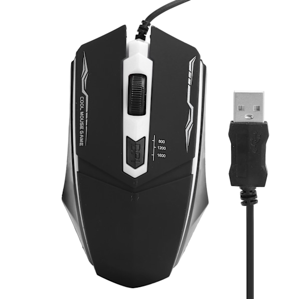 Kablet mus USB åndedrætslys effekt Gaming ABS 4‑knapper computer tilbehør 4D