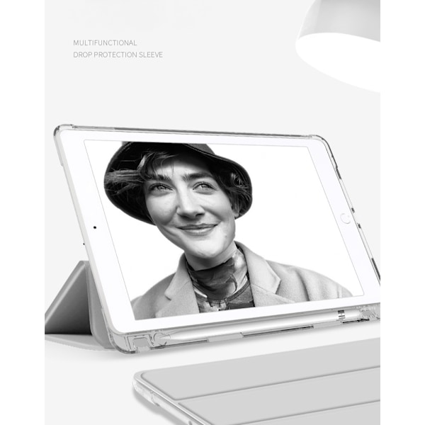 Fodral för Ipad Pro(9,7 tum) med inbyggt pennhållare, smartfodral, [stödjer pennladdning] automatisk väckning/sömn, genomskinligt bakre stativfodral generation - Bl
