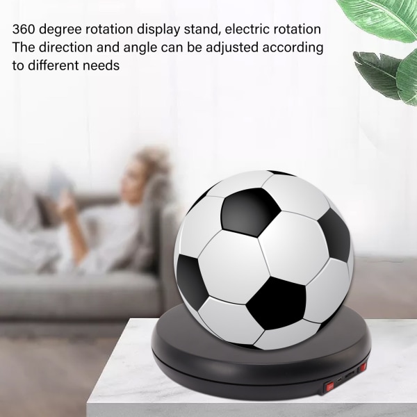 Elektrisk roterende displaybord LED-lys 25cm lydløs 20kg bæreevne dreieskive displaystativ for smykker svart