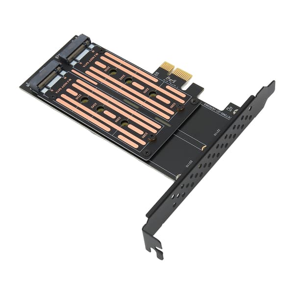 M.2 SATA SSD NGFF til PCIE-adapter, opptil 6 Gbps NCQ MSI-støttet Plug and Play Dual M.2 PCIE-adapter for stasjonær chassis