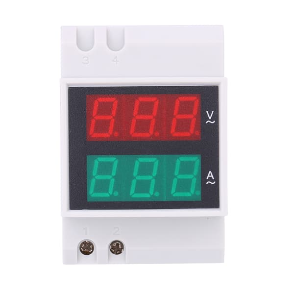 Digital Din Skinne LED Amperemeter Strøm Volt Amp Meter Voltmeter Display AC80-300V