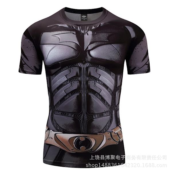 Digitalt tryck Superman kortärmad Captain America sporttights kläder snabbförångande fitness stretch T-shirt D08 5XL