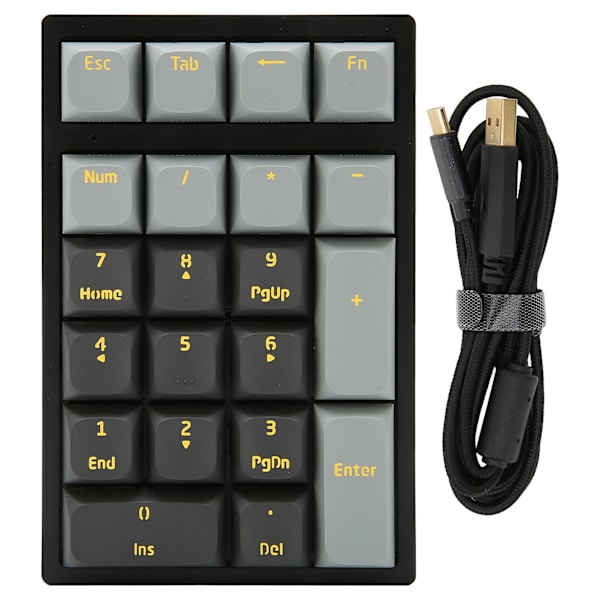 Mekanisk numerisk tastatur 21 taster USB kablet justerbar RGB bakgrunnsbelyst bærbar svært holdbar falmefri plug and play numerisk tastatur
