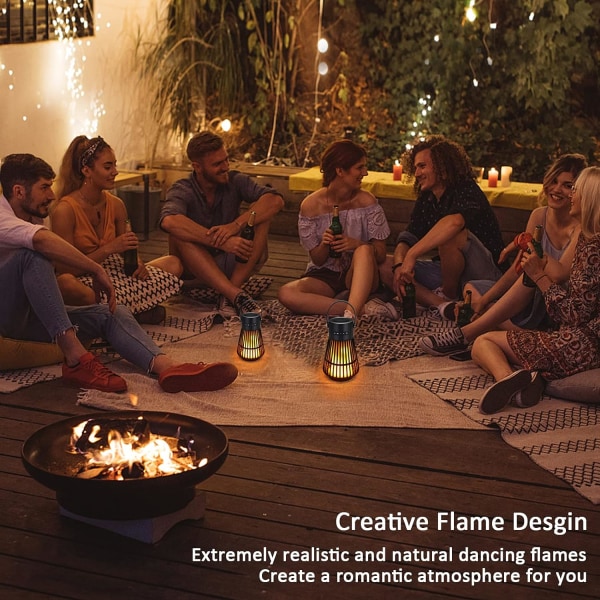 LED Flammehøjttaler, bærbar vandtæt Bluetooth trådløs højttaler til indendørs/udendørs, LED bordlanterner/lampe til terrasse, have, camping (1 pakke #1