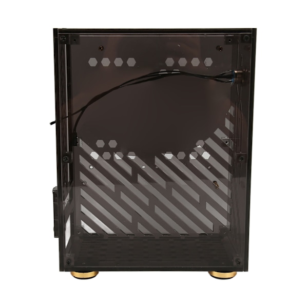 Mini ITX-kabinet 4,3L gennemsigtig akrylpanel 360 graders køling dæmpende fodpuder Mini PC-kabinet til FLEX 1U strømforsyning 2,5 tommer SSD sort