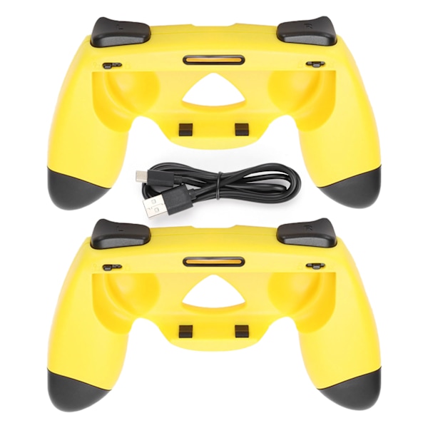 Håndtak Stativ Lader for Switch Slitasjebestandig Spillkontroller Stativ Lader Svettebestandig Håndtak Kit for SwitchGul