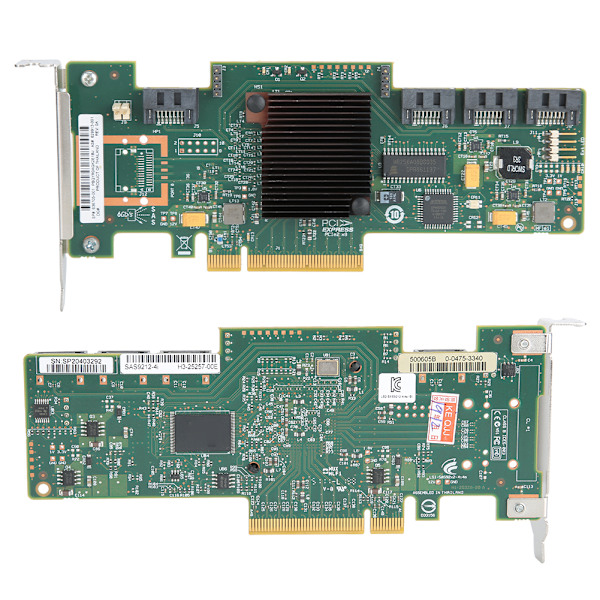 Dual Mode SATA til SAS 4-Port Disk Short Bezel Array Card LSi 9212-4i 6GB til Windows 10 / 8 / 7IT Mode