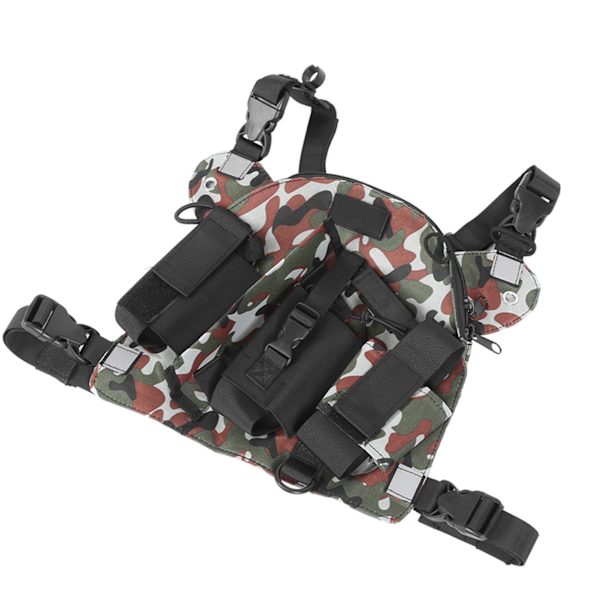 Walkie Talkie Bryst Front Pack Pung Taktik Udendørs Vest Rig Bære Taske Opbevaringspose Jungle Camouflage