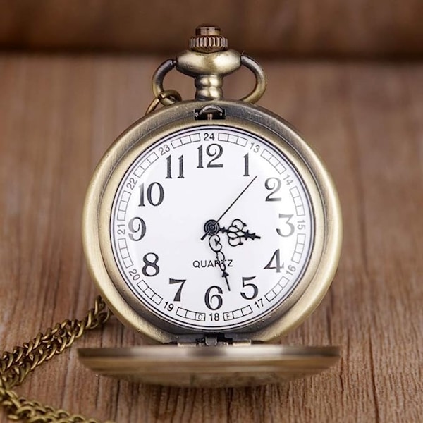 Antik Steampunk Pronssinen Ontto Hammaspyöräliike Kvartsitaskukello Riippuva Lahja Ketjulla Taskukellot Katsella Lahja Pojat Miehet