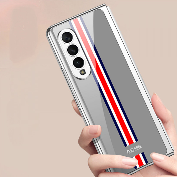 Ultra-tunt skal i härdat glas till Samsung Galaxy Z Fold 4 - skyddande fodral med fashionabelt galvaniserat PC-baksida