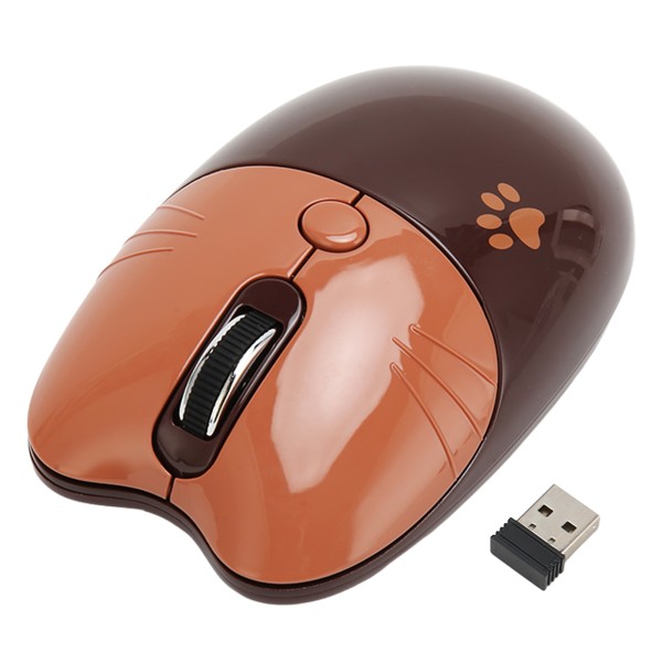 Trådlös mus BT5.1 eller 2,4 GHz Silent Click Justerbar DPI Auto Sleep Office Mouse for Girl Working Family School Cafe Coffee Color