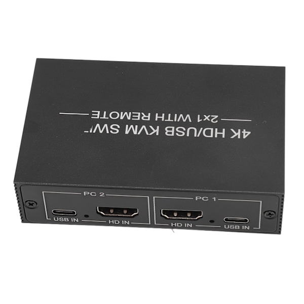 KVM-kytkin 4 USB 2.0 -porttia 1 näyttö 2 tietokonetta Tukee 4Kx2K HD Multimedia Interface KVM-kytkin 2 USB-kaapelilla