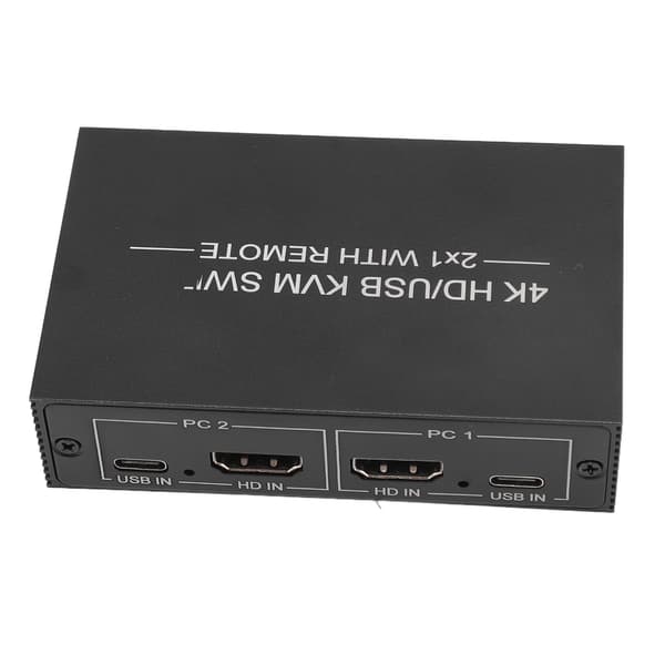 KVM-switch 4 USB 2.0-porte 1 skærm 2 computere understøtter 4Kx2K HD Multimedia Interface KVM-switch med 2 USB-kabler