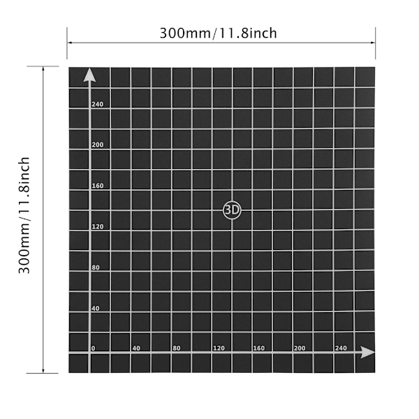 Värmebäddplattformsdekaler för 3D-skrivarbyggplattform Svart 300*300