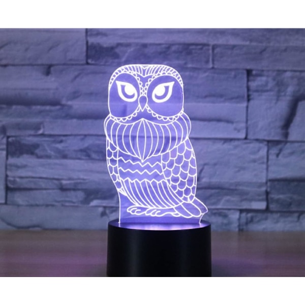 SUPERRUIDALON 3D Uggla Fjärrkontroll 16 Färger Nattlampor Illusion Akryl LED Bord Sänglampa Barn Sovrum Skrivbords Dekoration Födelsedagspresenter Leksak