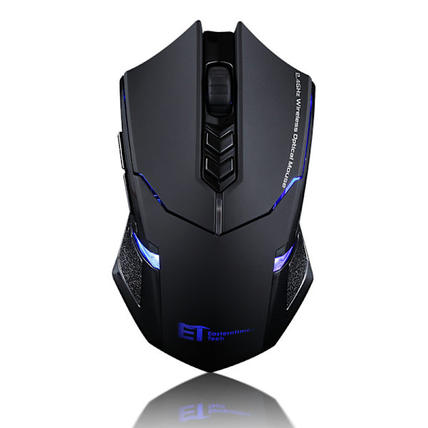 Trådlös Spelmus - USB Sladdlös PC-Tillbehör Datormöss med LED-Bakgrundsbelysning, Mus med 7 Tysta Knappar, 5 Justerbara DPI Plug&Play Blue