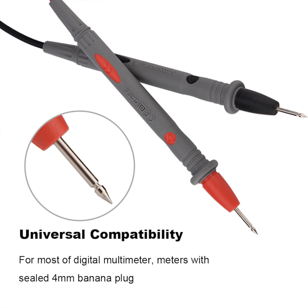 Universal Multimeter Probe CAT.II 1000V 10A Sikker Probesett med Deksel for Digital Multimeter