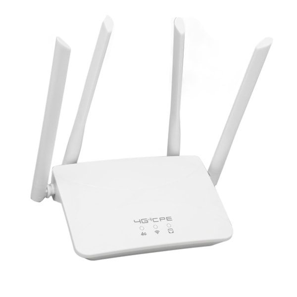 4G LTE-router 300 Mbps 4 höga förstärkningsantenner Mobil hotspot Trådlös WiFi-router med SIM-kortplats för Europa Asien 100‑240V EU-kontakt