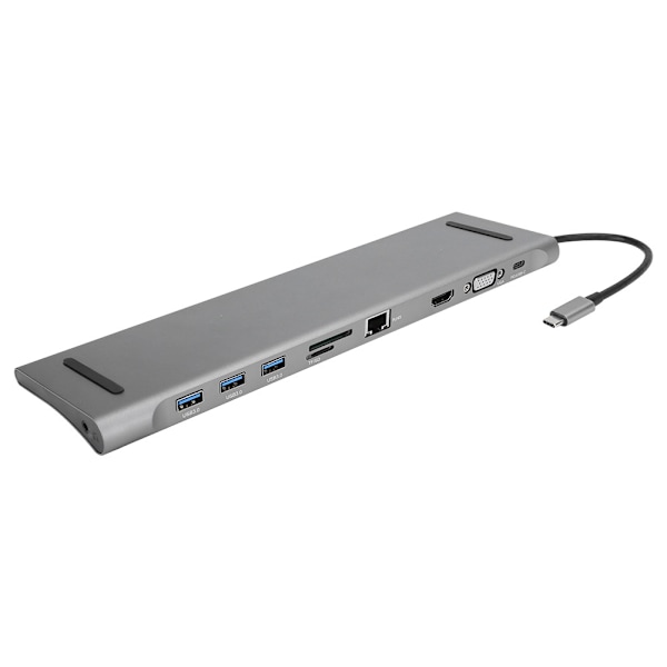 TypeC Hub 10 i 1 USB-adapter, bærbar multifunksjonell konverterdokkingsstasjon